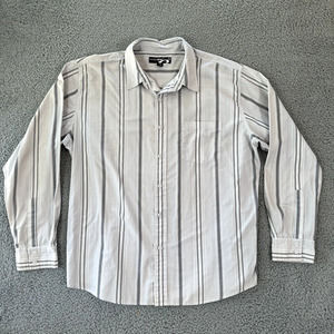 Anchor Blue Shirt Men's XXL Multicolored Striped Button‎ Up Pocket Long Sleeve